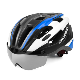 Mũ bảo hiểm xe đạp Promend TK-12H22 có kính(Đen Xanh dương)