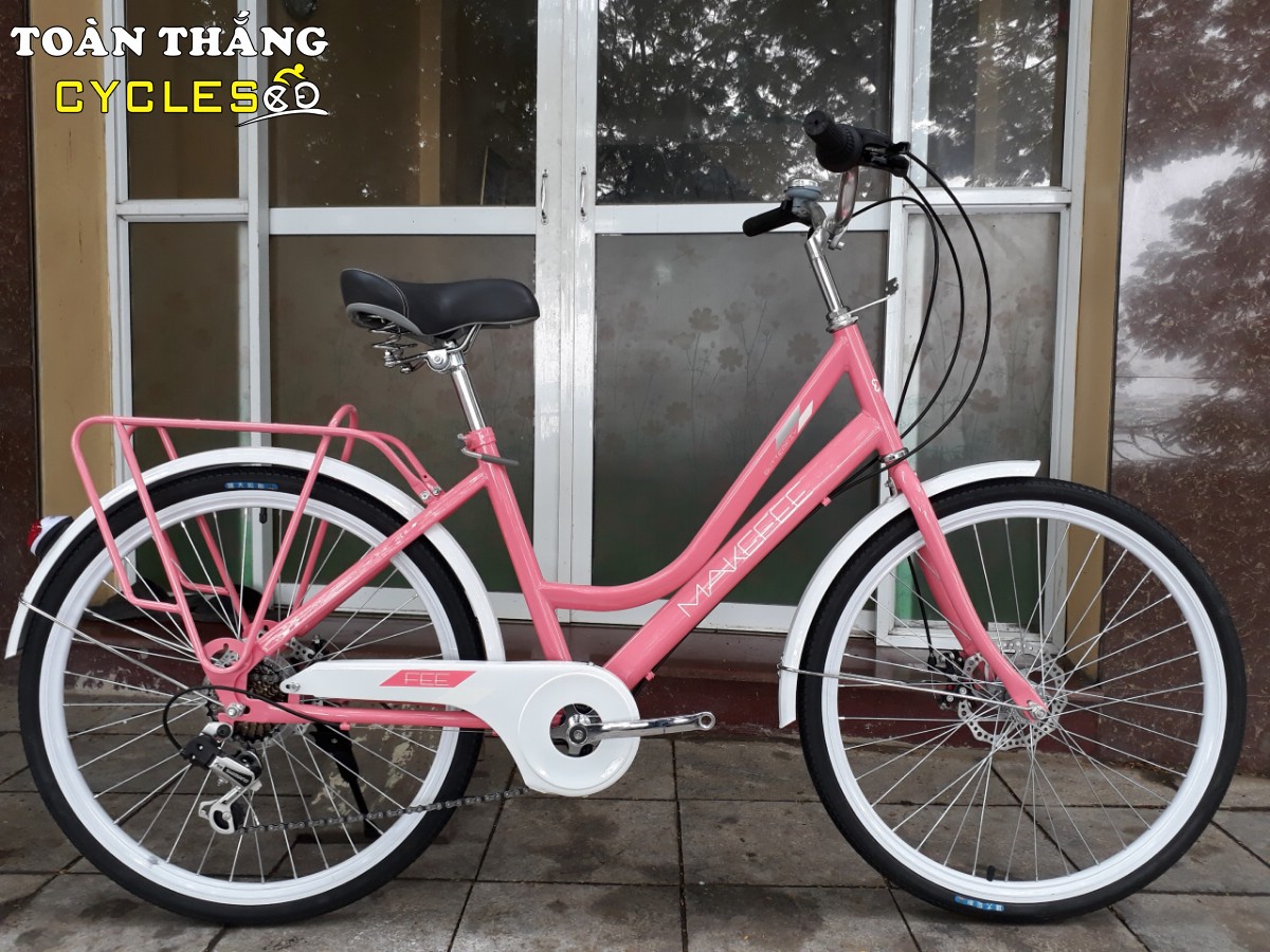 Xe đạp thời trang Makefee 24 White Pink